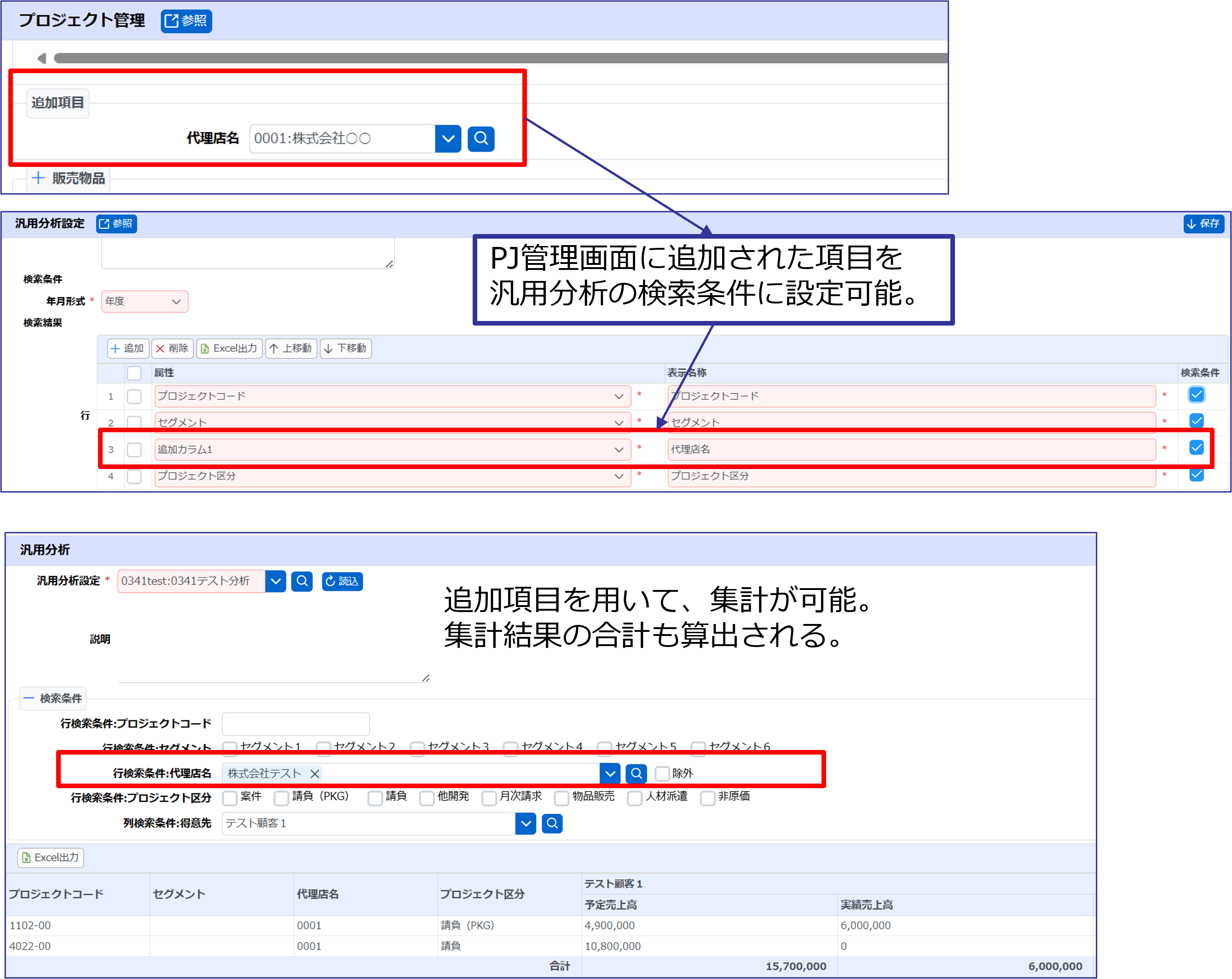 独自の項目を集計可能